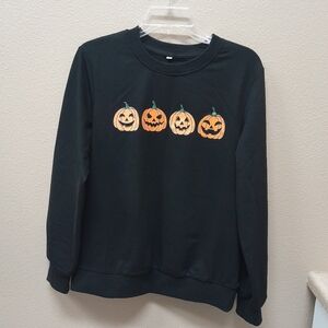 Women's Black Halloween Pumpkin Sweatshirt NWT Size:M    Unknown